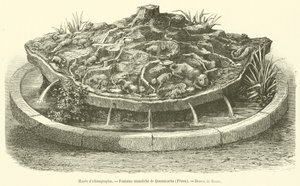 Etnografisch Museum, Monolithische fontein van Quonncacha, Peru door French School
