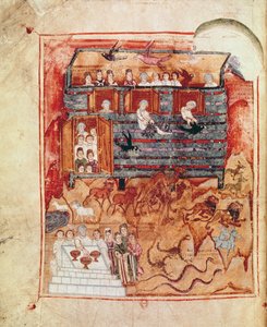 N.A.L 2334 fol.10v De Ark van Noach, uit De Tours Pentateuch door French School