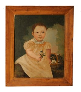 Naïef portret van een jongen door French School