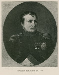 Napoleon Bonaparte in 1809 door French School