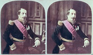 Napoleon III (1808-73), ca. 1860, gekleurde stereoscopische foto genomen tussen 1860 en 1870 door French School