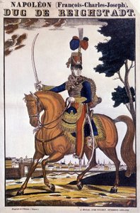 Napoleon II, zoon van keizer Napoleon I (1769-1821), te paard - afbeelding van Epinal door French School