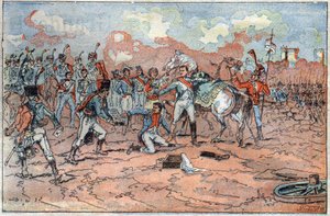 Napoleon I, gewond voor Regensburg