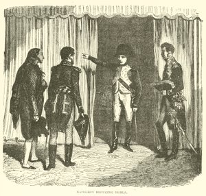Napoleon berispt Morla (gravure)