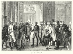 Napoleon in Dresden door French School