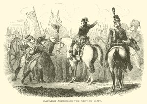 Napoleon spreekt het leger van Italië toe door French School
