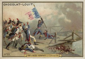 Napoleon bij de Slag bij de Brug van Arcole, Italië, Franse Revolutionaire Oorlogen, 15-17 november 1796 door French School