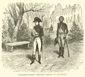 Napoleon leest het rapport van Ordener in Malmaison door French School
