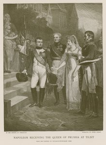 Napoleon ontvangt de Koningin van Pruisen in Tilsit door French School