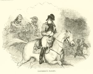 Napoleons vlucht (gravure) door French School