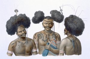 Inboorlingen van Nieuw-Guinea, 1826 door French School