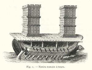 Romeins schip met torens door French School