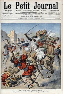 Bij Casablanca, de goumiers die de Marokkanen aanvallen, illustratie uit 