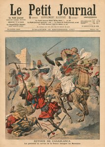 Bij Casablanca, de goumiers aanvallend op de Marokkanen, illustratie uit 