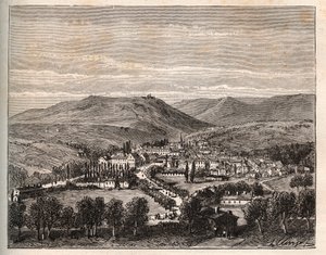 Niederbron-les-Bains in de Elzas - gravure in 