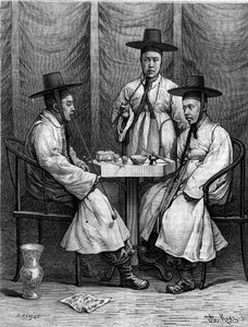 Koreaanse edelen. Gravure in 