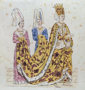 Adellijke vrouw van het hof van Isabella van Beieren en haar bedienden
