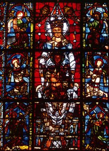 Notre-Dame de la Belle Verriere, uit het zuiderkoor (detail) door French School