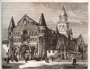 Notre-Dame van Poitiers - gravure in 