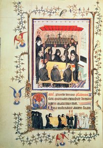 Monniken die bidden, uit de Très Belles Heures de Notre Dame de Duc de Berry, ca. 1380