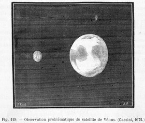 Observatie van de problematische satelliet van Venus (Cassini)