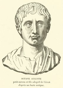 Octavianus Augustus, achterneef en geadopteerde zoon en erfgenaam van Julius Caesar door French School