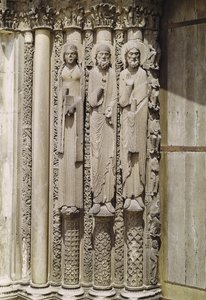 Oude testament figuren, van het koninklijke portaal van de westelijke gevel, c.1145-50 door French School