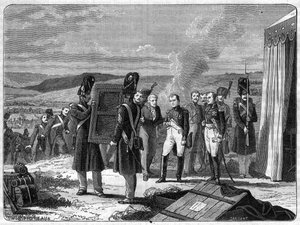 Aan de vooravond van de Slag bij Borodino, 7 september 1812: Napoleon voor het portret van de Koning van Rome - Het portret van de Koning van Rome Napoleon II brengt naar Napoleon I de vooravond van de Slag bij de Moskova (Slag bij Borodino)