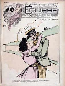 Op de vestingwerken: boef en zijn vriendin - omslag De Eclipse van 16/02/1899 door French School