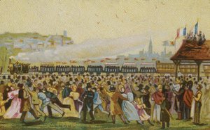 Opening van de eerste Franse spoorweg, 1832 door French School