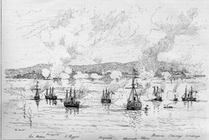 Stille Oceaan Oorlog (1879-1884) tussen Peru en Bolivia en Chili - 22 april door French School