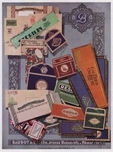 Verpakkingsontwerpen door Baudot et Cie, Parijs (kleurenlitho)
