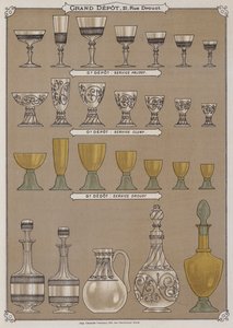 Pagina uit de catalogus van het Grand Depot de Porcelaines, Faiences et Verreries door French School