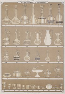 Pagina uit de catalogus van het Grand Depot de Porcelaines, Faiences et Verreries door French School