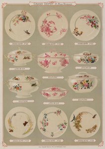 Pagina uit de catalogus van het Grand Depot de Porcelaines, Faiences et Verreries door French School