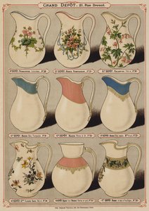 Pagina uit de catalogus van het Grand Depot de Porcelaines, Faiences et Verreries