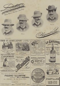 Pagina met advertenties uit Le Figaro Illustre, december 1897 door French School