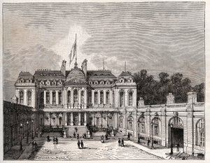 Paleis van de Elysee in Parijs - gravure in 