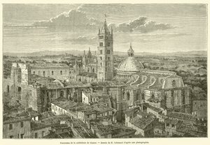 Panorama van de kathedraal van Siena door French School