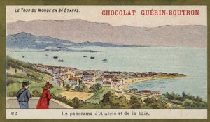 Panorama van Ajaccio en de baai door French School