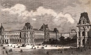 Parijs Le Louvre - gravure in 