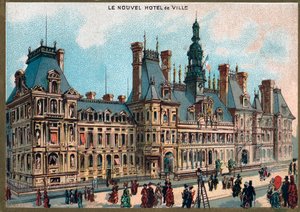 Parijs. Wereldtentoonstelling van 1889: Stadhuis in Parijs. door French School