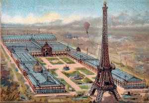 Parijs. Wereldtentoonstelling van 1889: Eiffeltoren. door French School