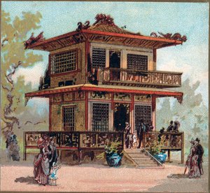 Parijs. Wereldtentoonstelling van 1889: Het Japanse Paviljoen.