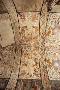 Parochiekerk (Església de la Mare de Déu de Solers). Interieur. Het schip, de plafonds. Muurschilderingen. 16e eeuw (?)