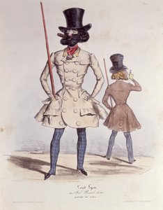 Parijse dandies op het Bal Chicard, 1840 door French School