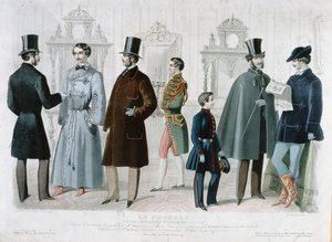 Parijse modeplaat voor het Bulletin of Fashion, New York, februari 1858