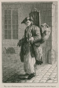 Parijse types, Charles Minart, straatmuzikant (naar Ingouf) door French School
