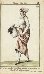 Parijse winkelmeisje in casual ochtendjurk, 26 maart 1798 door French School