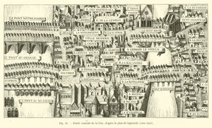 Centraal deel van de Cité, naar het tapijtplan, rond 1540 door French School